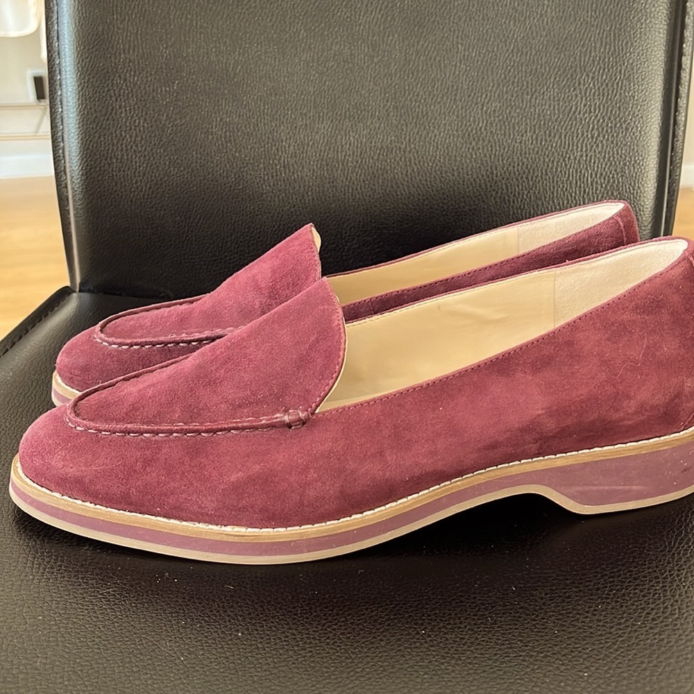 Cole Haan Go-To Wine Red Suede Leather Loafers-like new